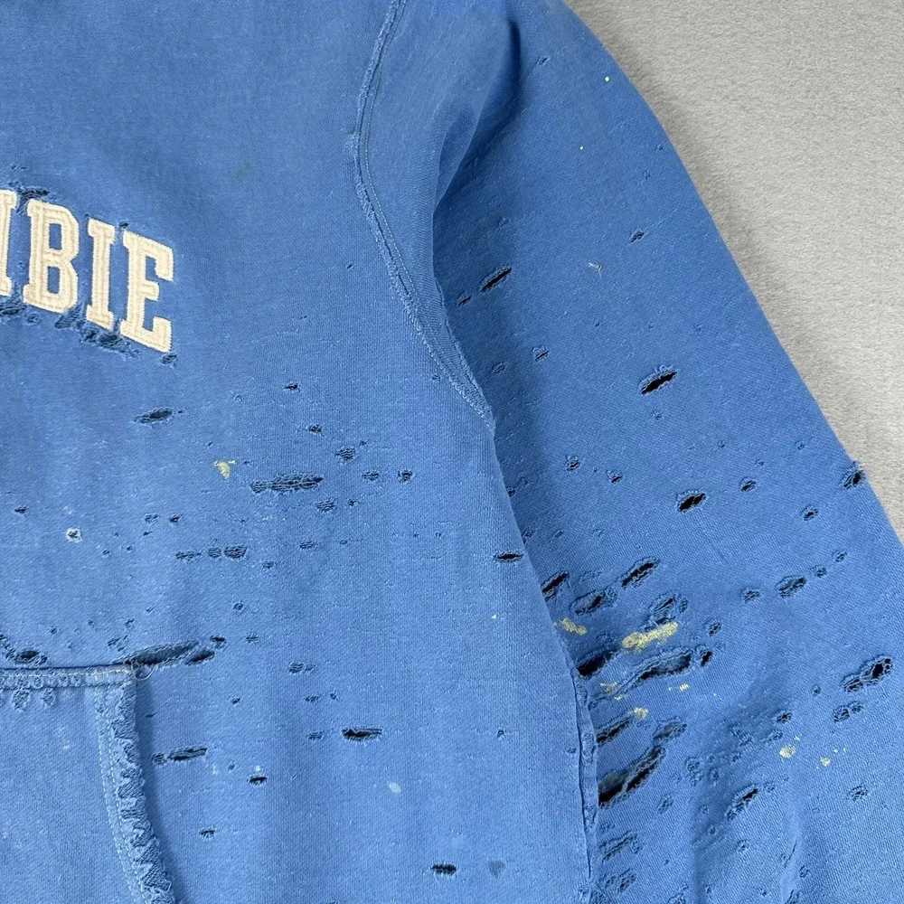 Vintage 90s Abercrombie Fitch Sweatshirt 2XL‎ Blue Distressed Thrashed Crew Neck